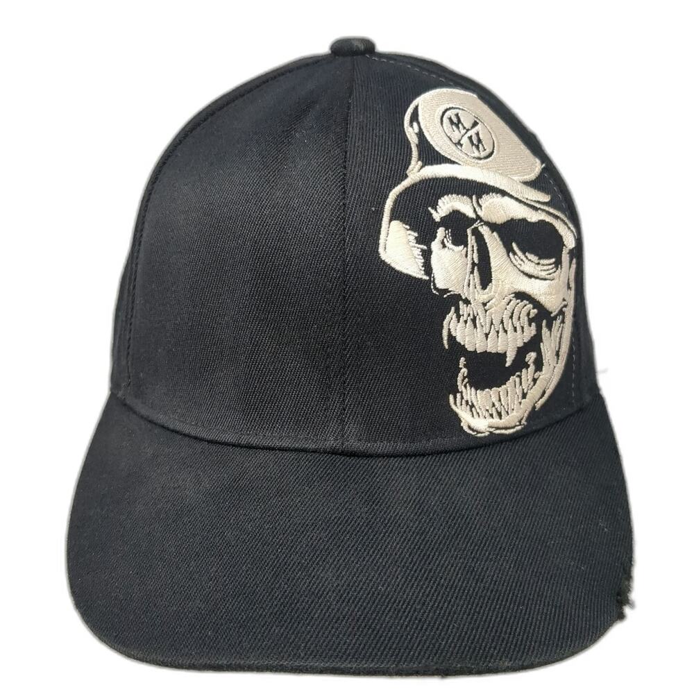 Metal Mulisha Baseball Cap Black XL Fitted Skull Flexfit Graphic Underbrim Hat
